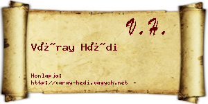 Váray Hédi névjegykártya